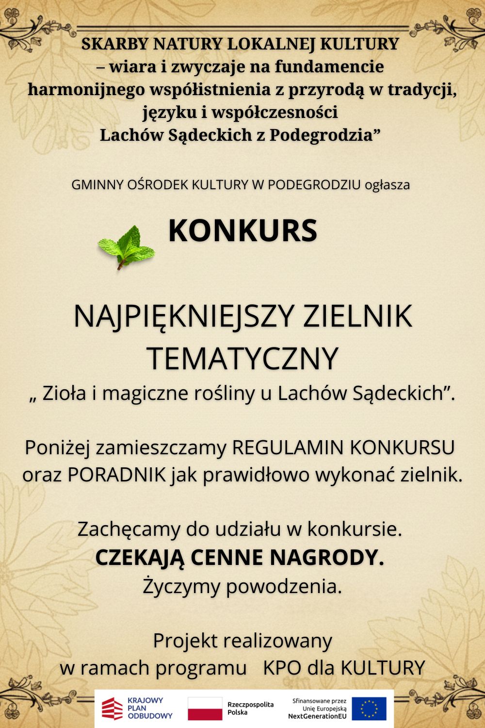 KONKURS - NAJPIĘKNIEJSZY ZIELNIK TEMATYCZNY