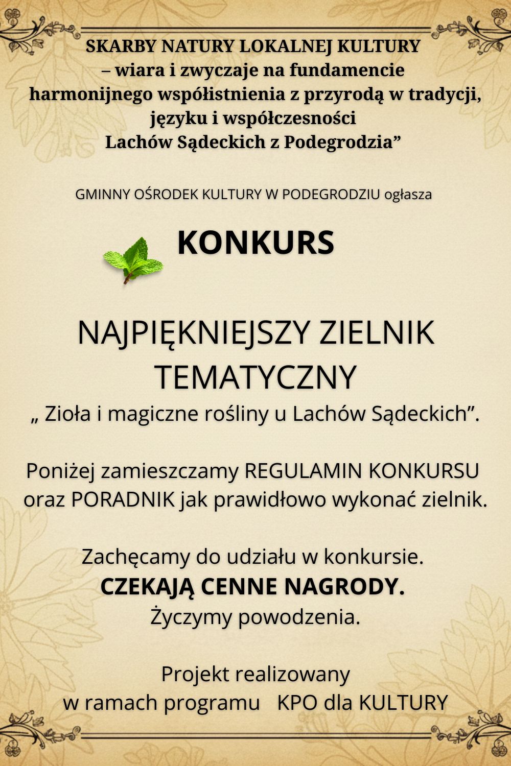 KONKURS - NAJPIĘKNIEJSZY ZIELNIK TEMATYCZNY