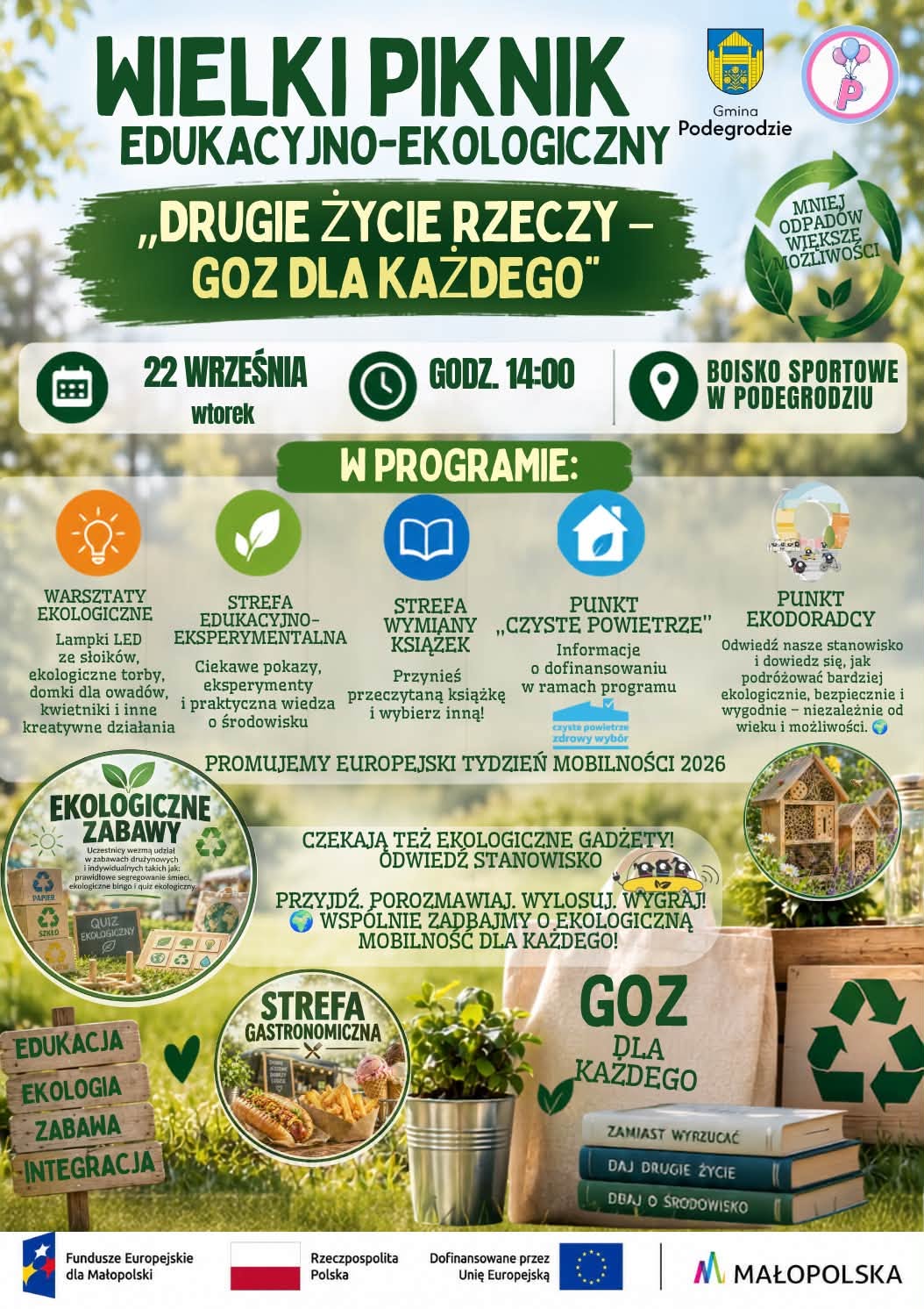 WIELKI PIKNIK EDUKACYJNO-EKOLOGICZNY „DRUGIE ŻYCIE RZECZY – GOZ DLA KAŻDEGO”
